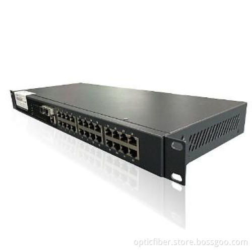 1000m Management Media Converter with 1-Port Fx + 24-Port RJ45